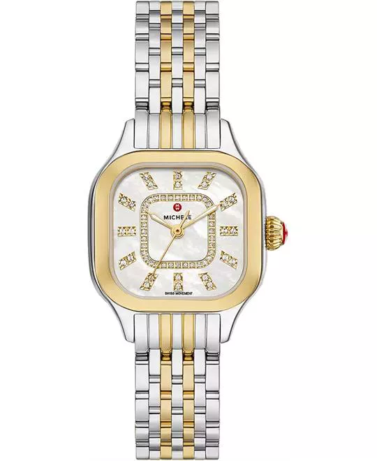 Michele Meggie Diamond Two Tone 18K Gold Plated Watch 29mm