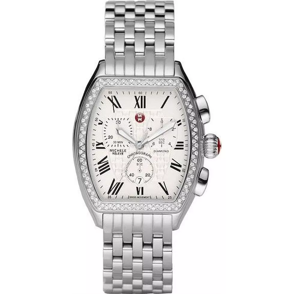 Michele Releve Chronograph Diamond Watch 35x45mm