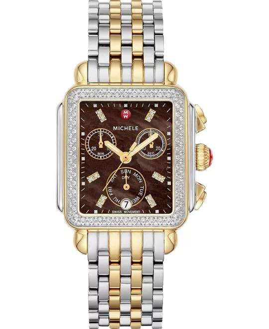 Michele Signature Deco Diamond Watch 33 mm x 35 mm