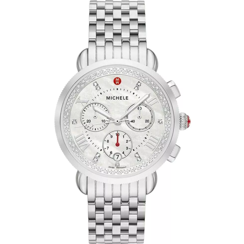 Michele Sport Sail Diamond Stainless Steel Watch 38MM