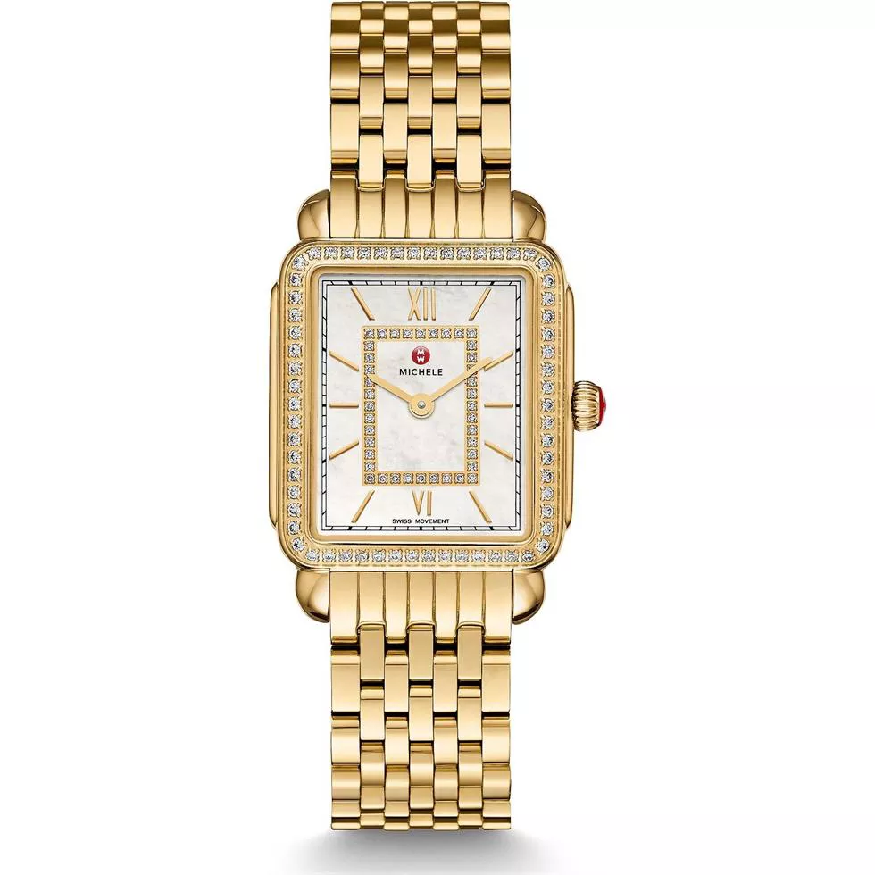 Michile Deco II Mid-size Diamond Gold Watch 26*27mm