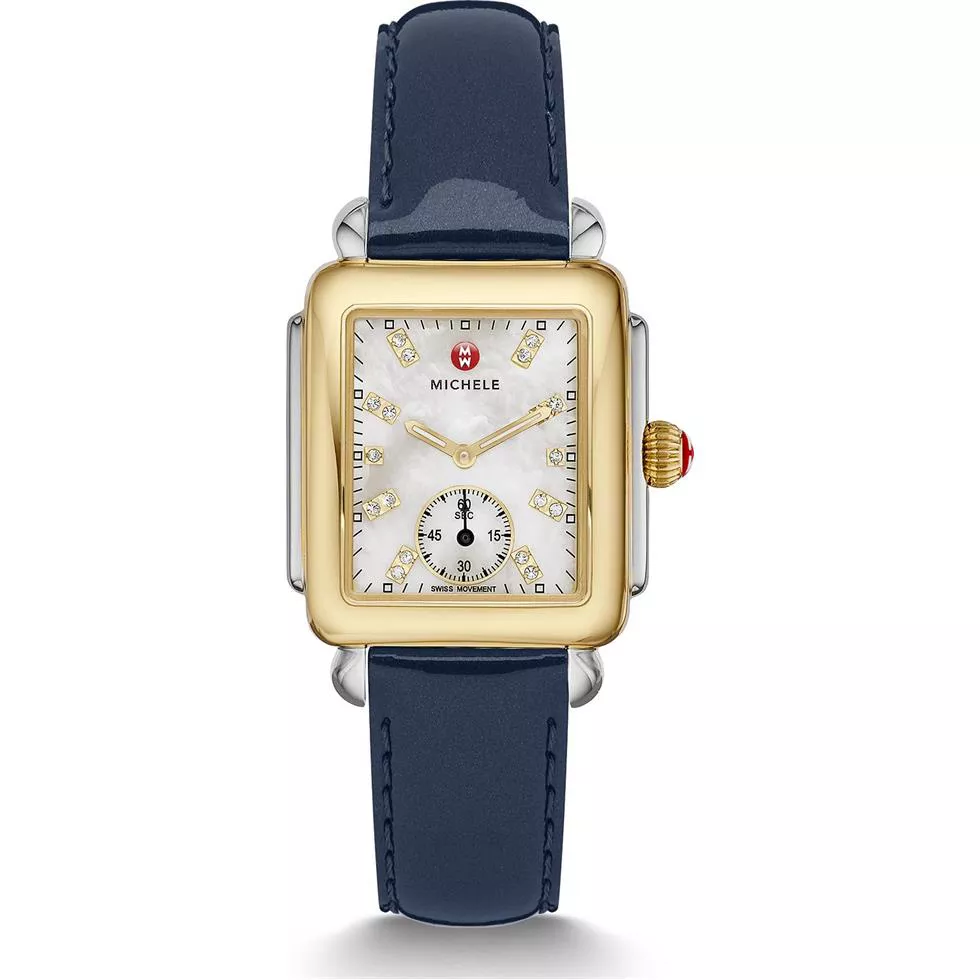 Michile Deco Mid Diamond Navy Patent Watch 29*31mm