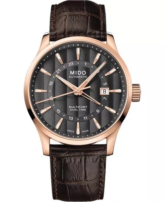 Mido Multifort Dual Time Watch 42mm