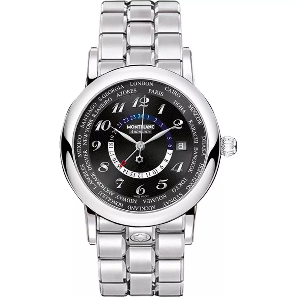 MontBlanc Star 109285 World Time GMT Watch 42mm