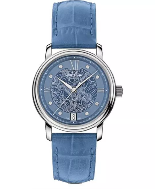 Montblanc Tradition Automatic Blue Tone Watch 32mm