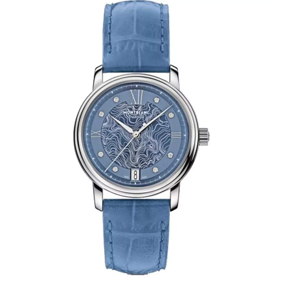 Montblanc Tradition Automatic Blue Tone Watch 32mm