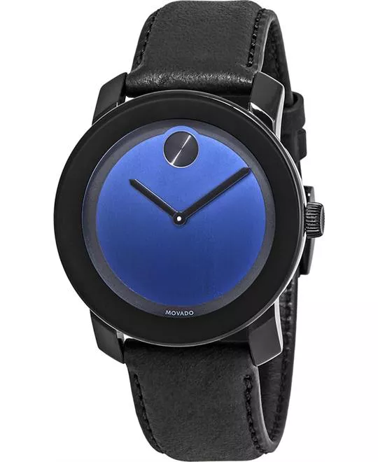 Movado Bold Black Blue Dial Men's Watch 42mm