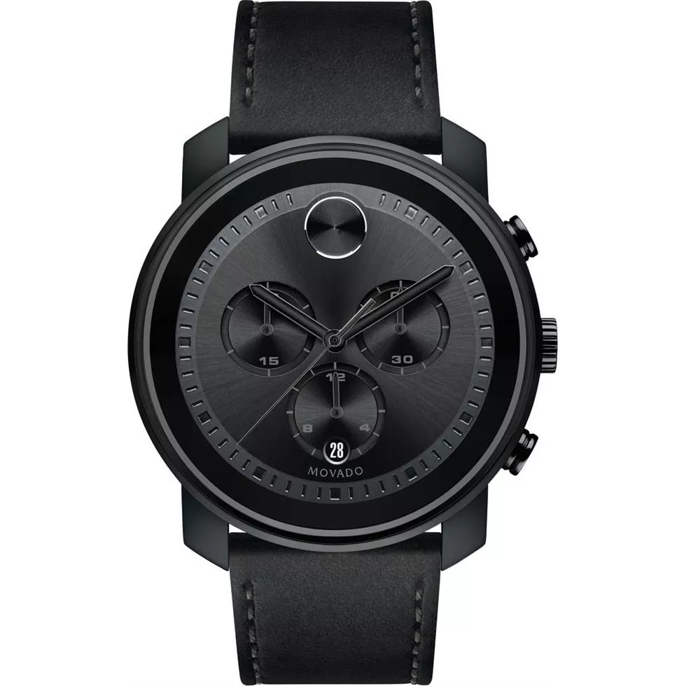 Movado Bold Black Ion-Plated Watch 44mm
