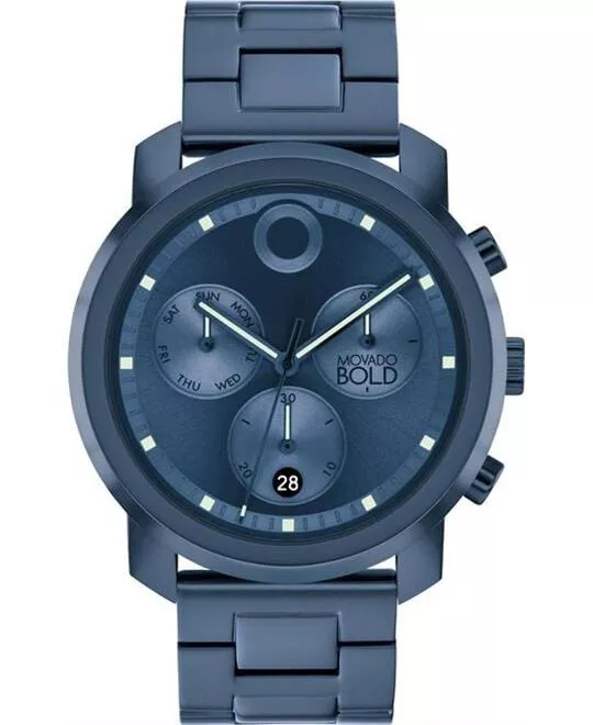 Movado Bold Blue-Tone Chronograph Men's Watch 44mm 