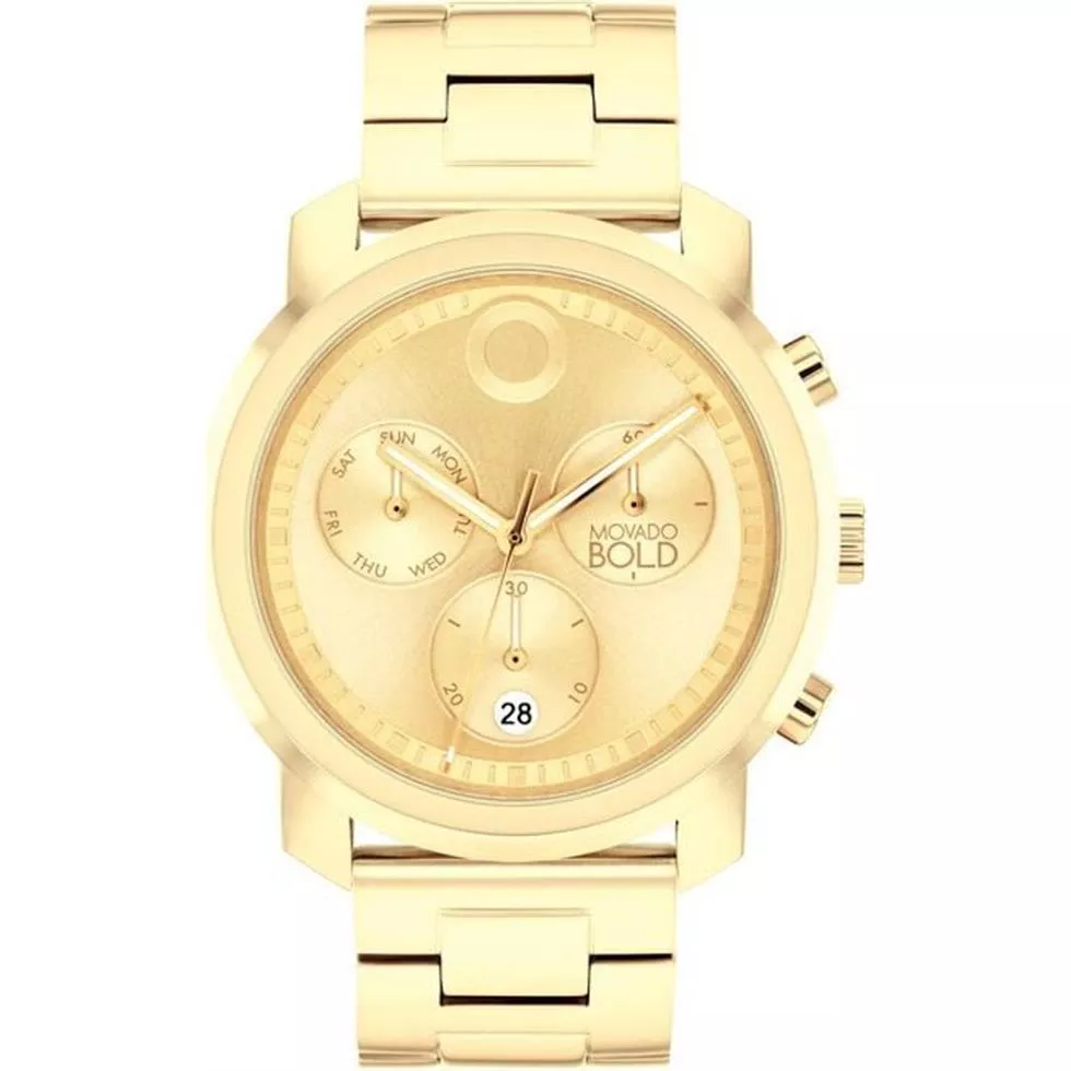 Movado Bold Chronograph Gold-Tone Men's Watch 44mm