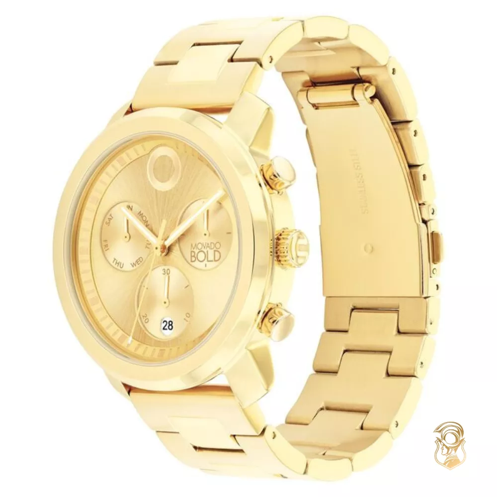 Movado Bold Chronograph Gold-Tone Men's Watch 44mm