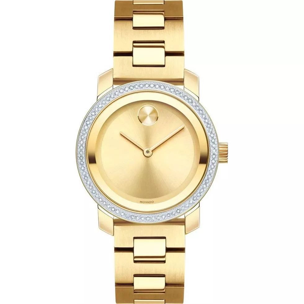 Movado Bold Gold Dial Ladies Watch 30mm