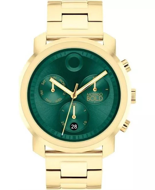 Movado Bold Gold-Tone Chronograph Men's Watch 44mm