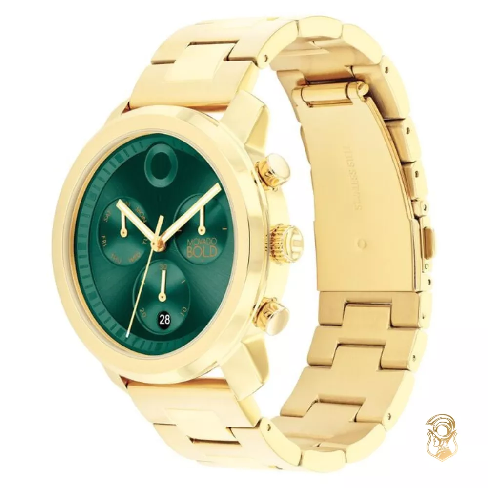 Movado Bold Gold-Tone Chronograph Men's Watch 44mm