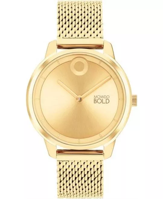 Movado Bold Mesh Gold-Tone Women's Watch 34mm