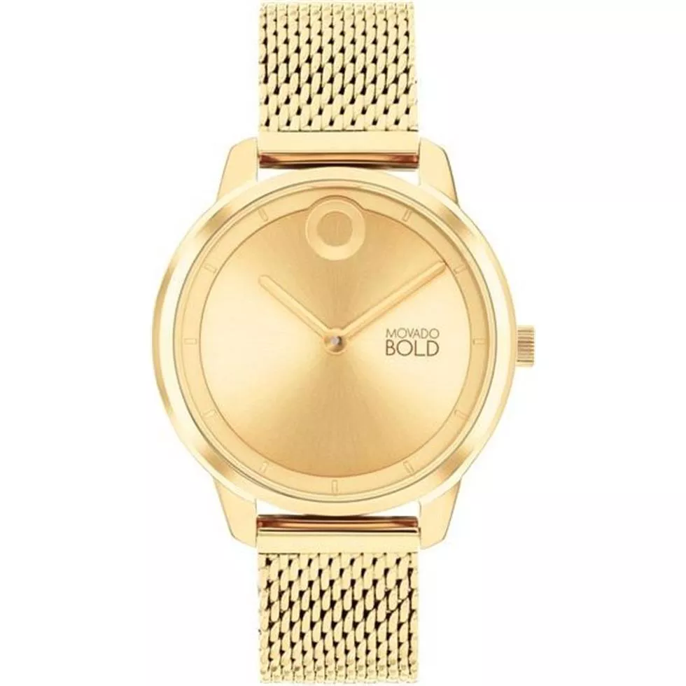 Movado Bold Mesh Gold-Tone Women's Watch 34mm