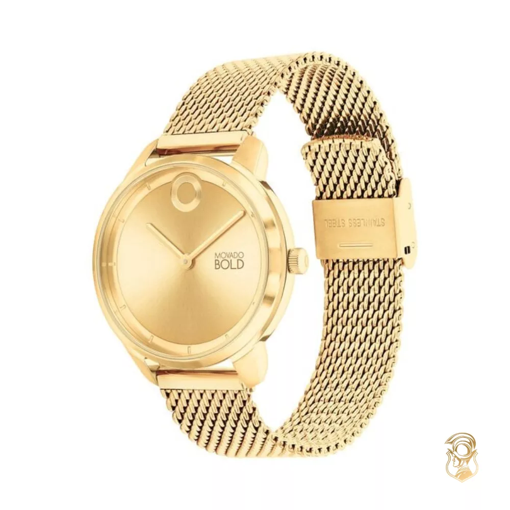 Movado Bold Mesh Gold-Tone Women's Watch 34mm