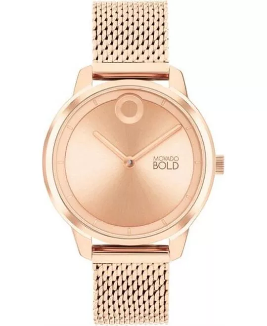 Movado Bold Mesh Rose Gold-Tone Women's Watch 34mm