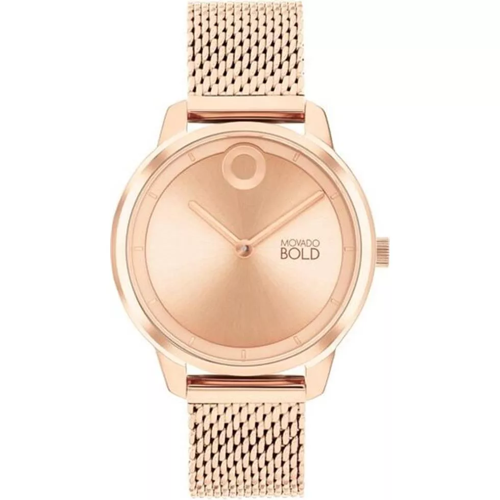 Movado Bold Mesh Rose Gold-Tone Women's Watch 34mm