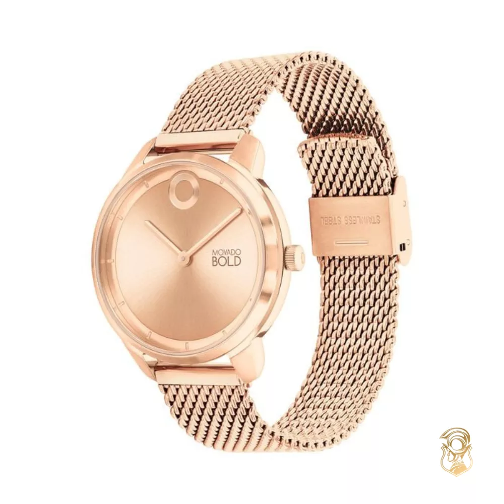 Movado Bold Mesh Rose Gold-Tone Women's Watch 34mm