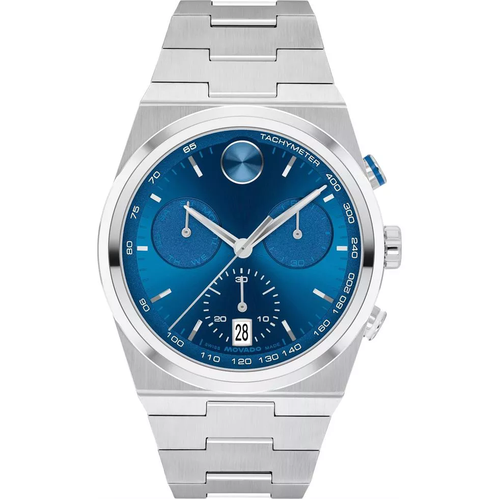 Movado Bold Quest Chronograph Blue Watch 42mm