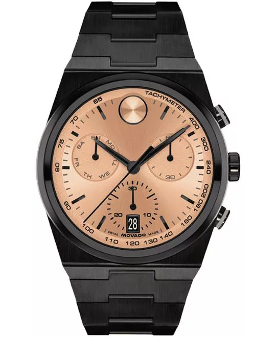 Movado Bold Quest Chronograph Quartz Rose Gold Dial Watch 42mm
