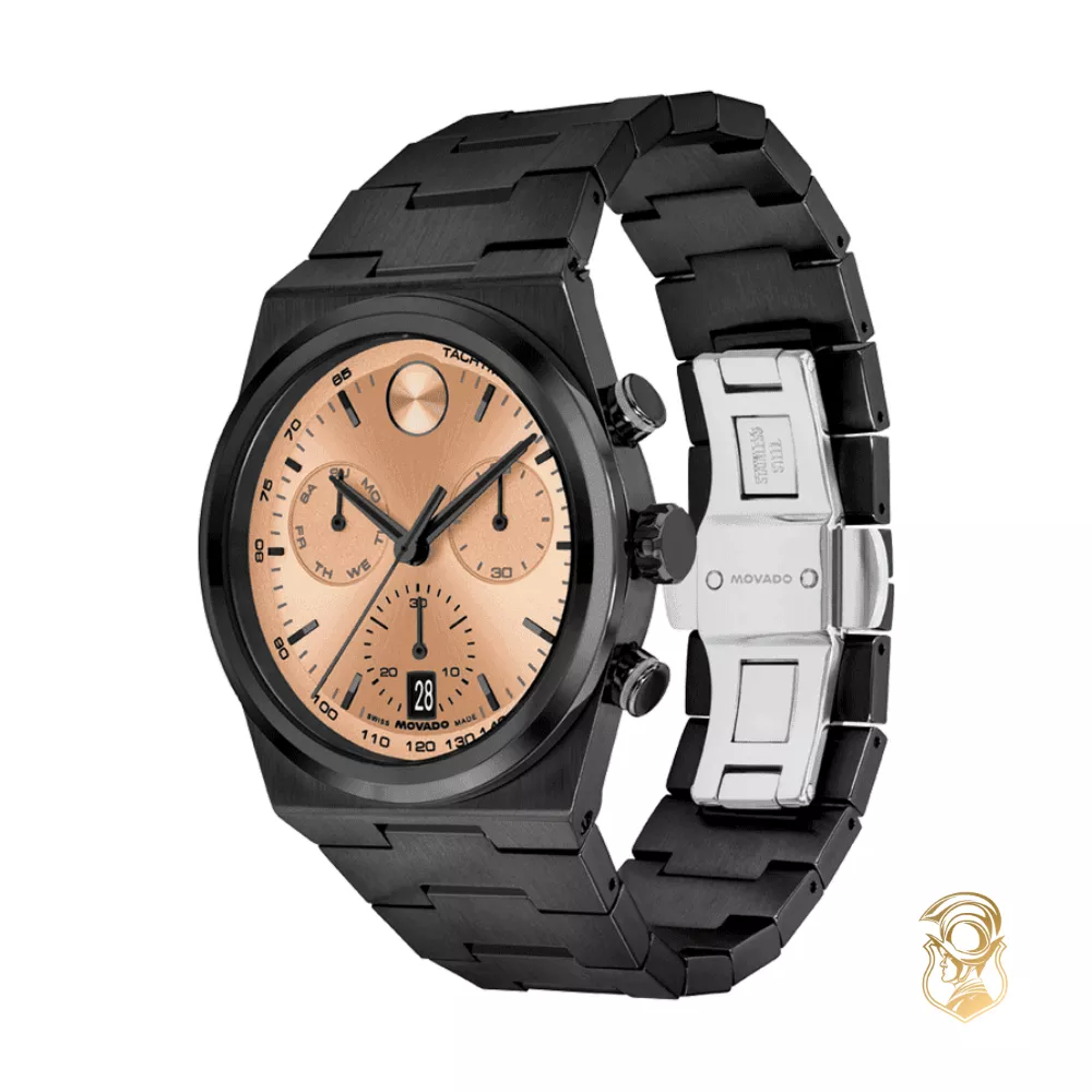 Movado Bold Quest Chronograph Quartz Rose Gold Dial Watch 42mm