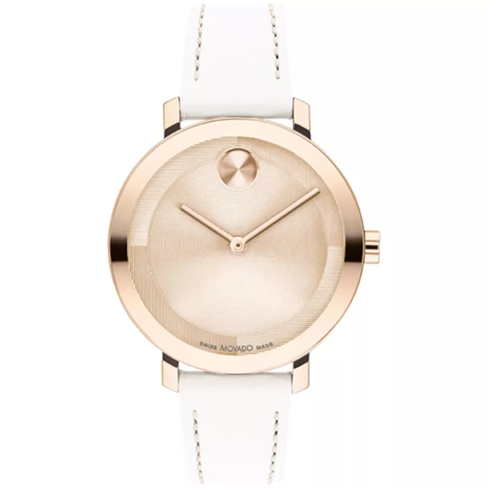 Movado Bold Rose Gold Tone Watch 34mm