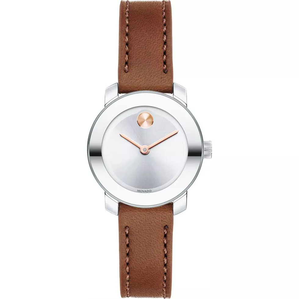 MOVADO Bold Silver Brown Ladies Watch 25mm