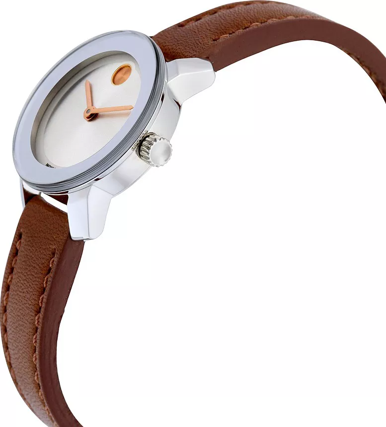 MOVADO Bold Silver Brown Ladies Watch 25mm