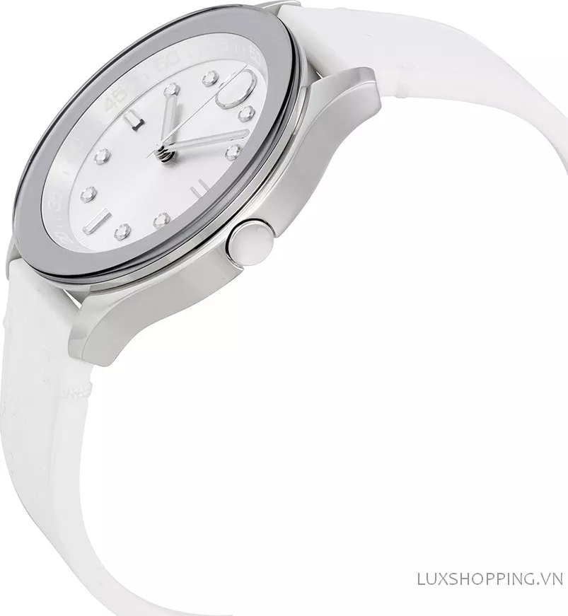Movado Bold Silver Dial White Silicone Ladies Watch 38mm