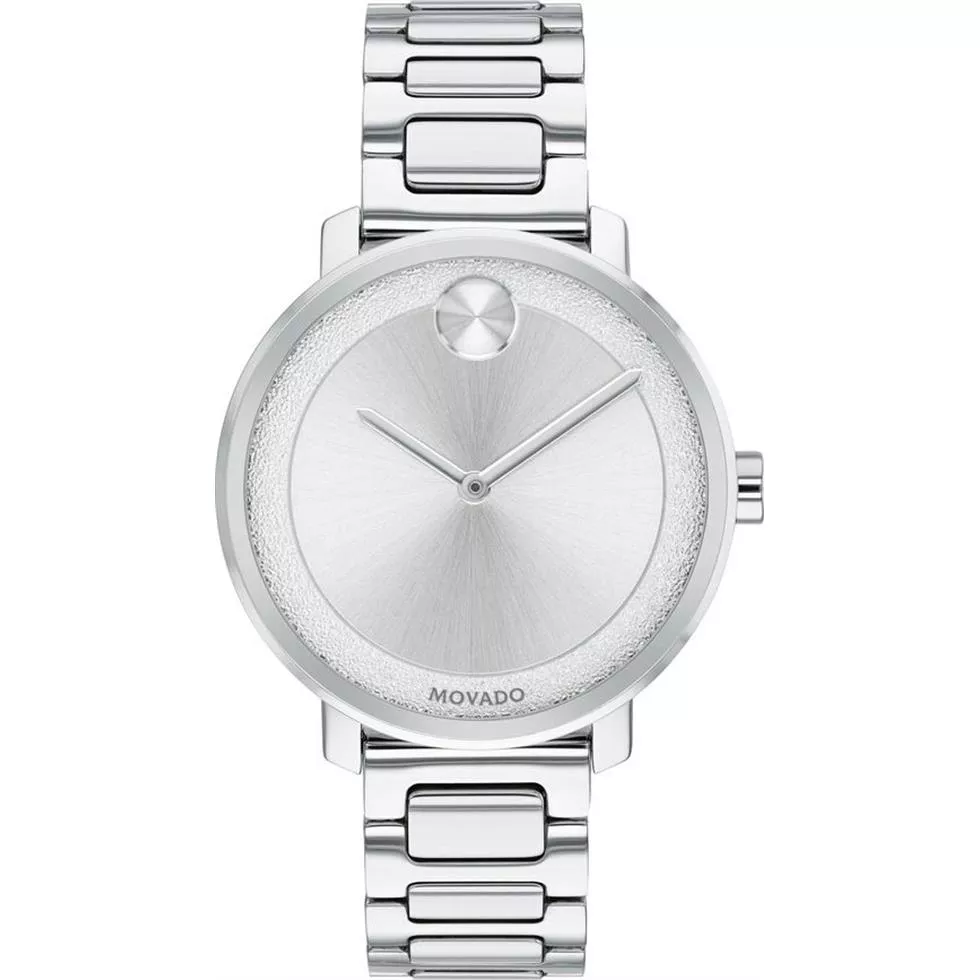 Movado Bold Silver Ladies Watch 34mm