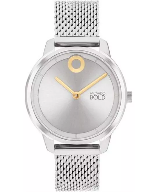 Movado Bold Mesh Silver-Tone Women's Watch 34mm