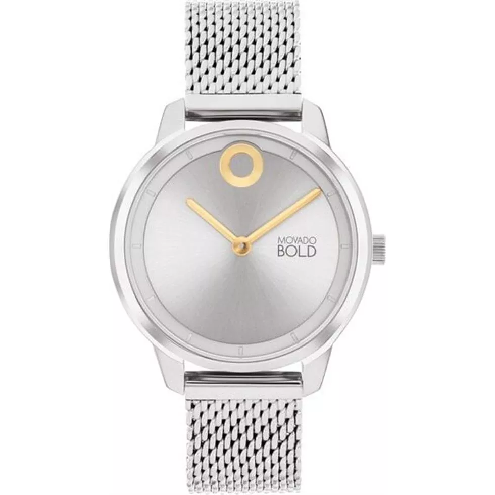 Movado Bold Mesh Silver-Tone Women's Watch 34mm