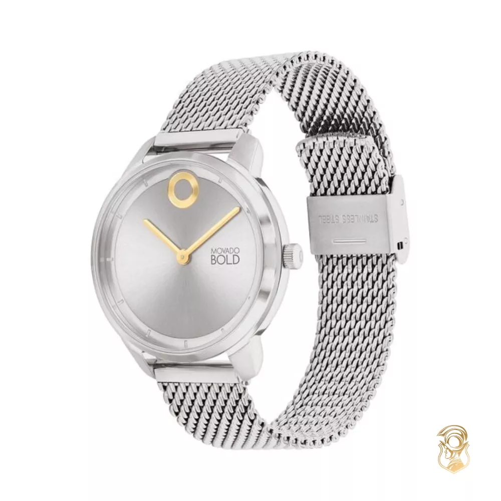 Movado Bold Mesh Silver-Tone Women's Watch 34mm