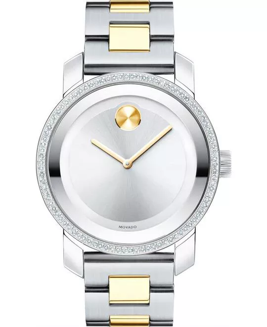 Movado Bold Silver Diamond Watch 36mm