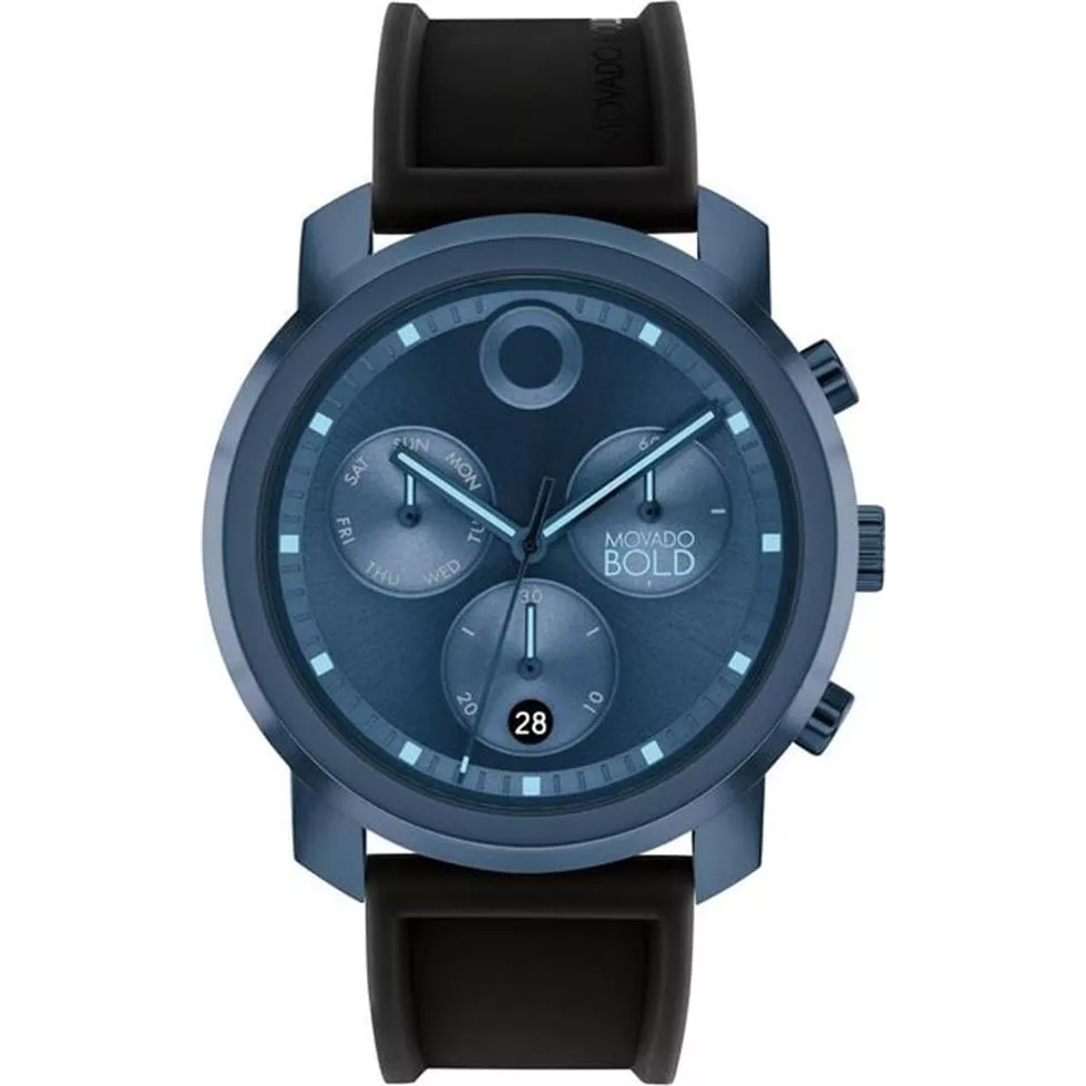 Movado Bold Trend Blue-Tone Chronograph Watch 44mm