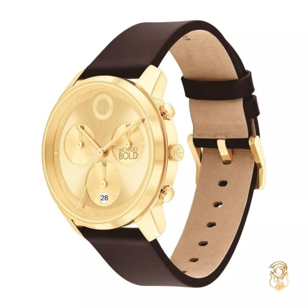 Movado Bold Trend Element Gold-Tone Chronograph Watch 42mm