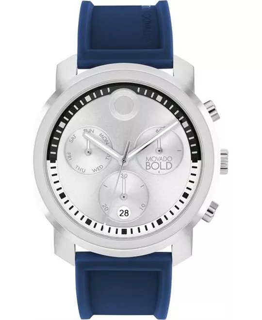 Movado Bold Trend Silver-Tone Chronograph Watch 44mm