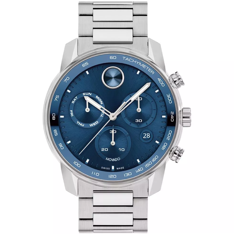 Movado Bold Verso Blue Tone Watch 44mm