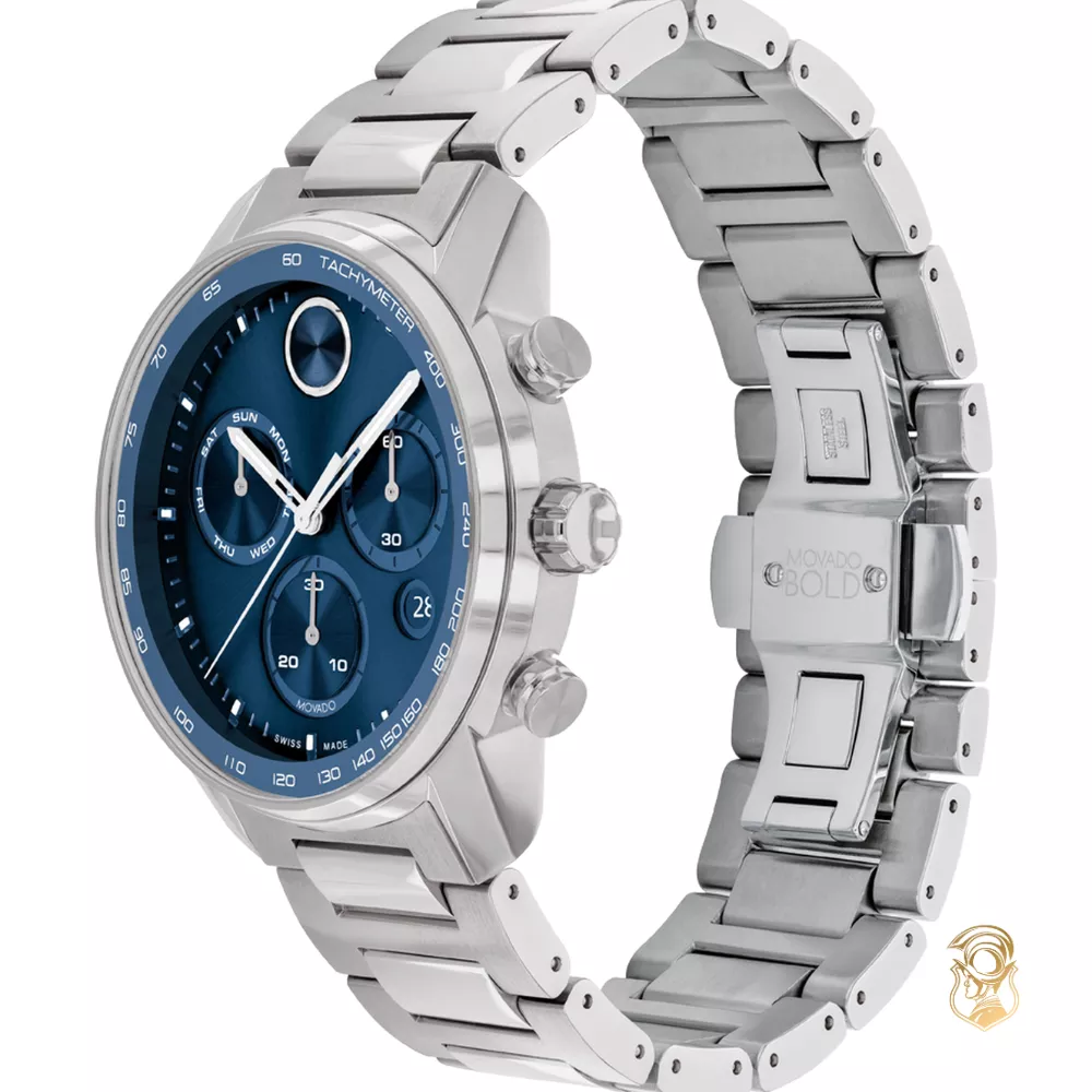 Movado Bold Verso Blue Tone Watch 44mm