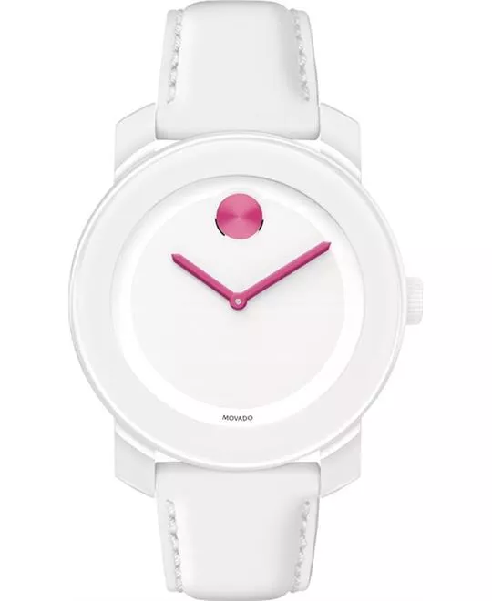 MOVADO Bold White Pink Accents White Watch 36mm