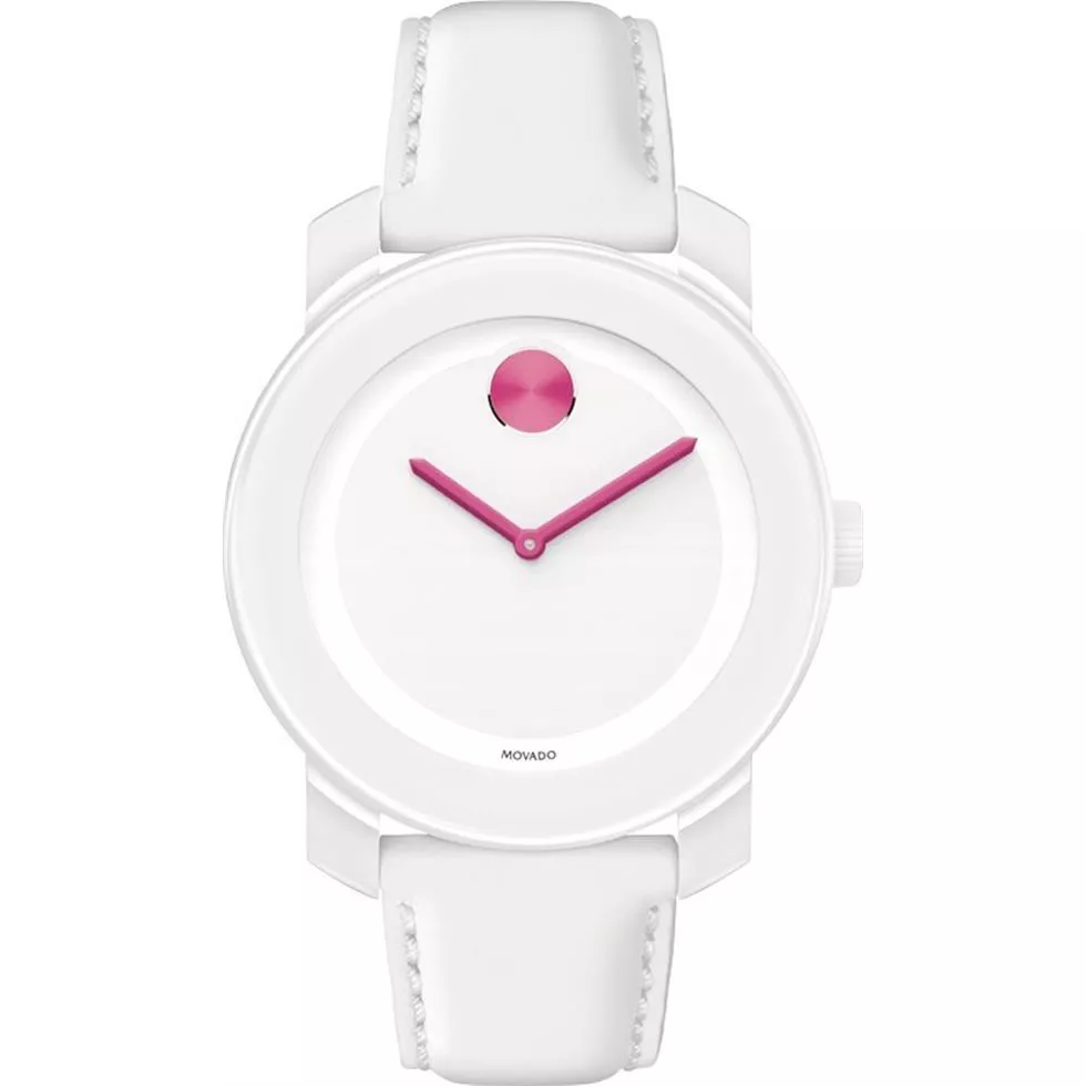 MOVADO Bold White Pink Accents White Watch 36mm
