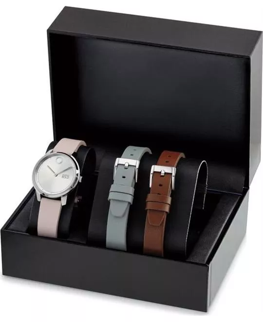 Movado Bold White-Tone Set Watch 34mm