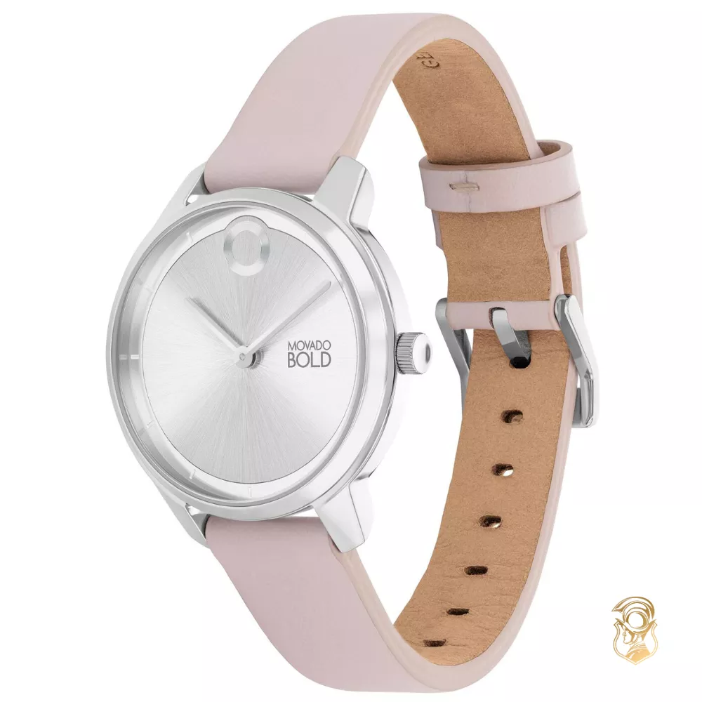 Movado Bold White-Tone Set Watch 34mm