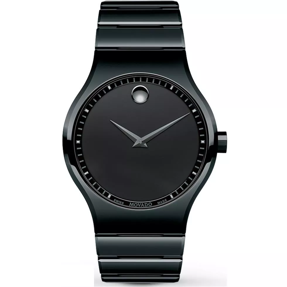 Movado Cerami Black Ceramic Watch 41mm