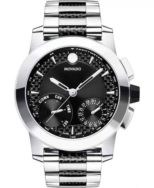 Movado Chronograph Vizio Carbon Fiber Watch 45mm 