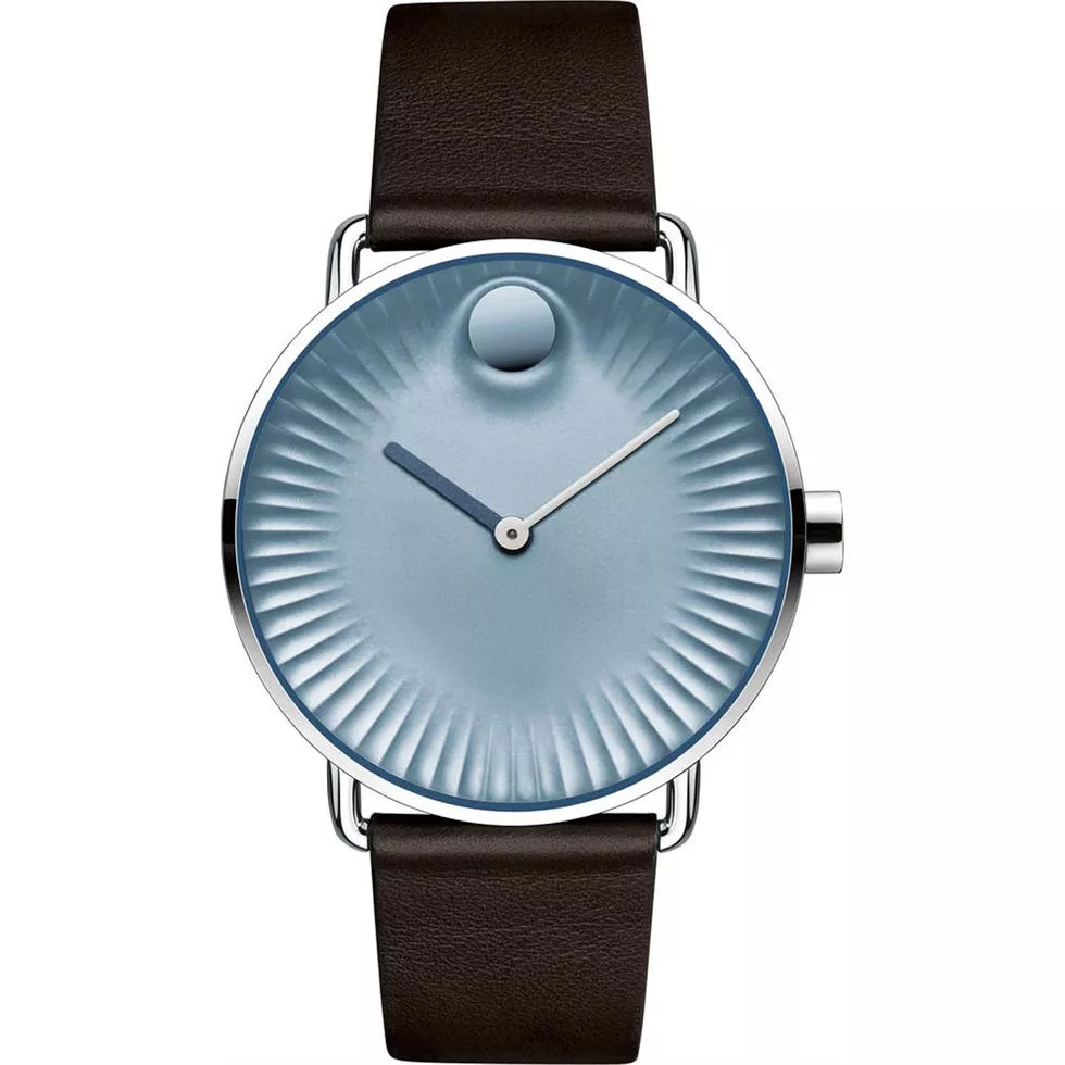 Movado Edge Blue Dial Brown Watch 40mm