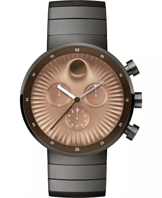 Movado Edge Chronograph Gray Ion-Plated Watch 42mm