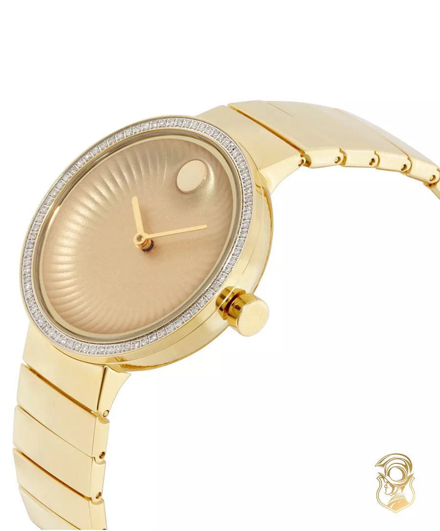 Movado Edge Swiss Diamond Gold-Tone Watch 34mm 